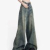 American Y2K Retro Yellow Mud Denim Jeans BOTTOMS Pants & Jeans 