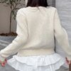 Knitting Bow Pockets Sweater Cardigan Outerwear Sweaters 