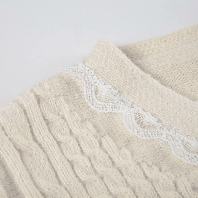 Knitting Bow Pockets Sweater Cardigan