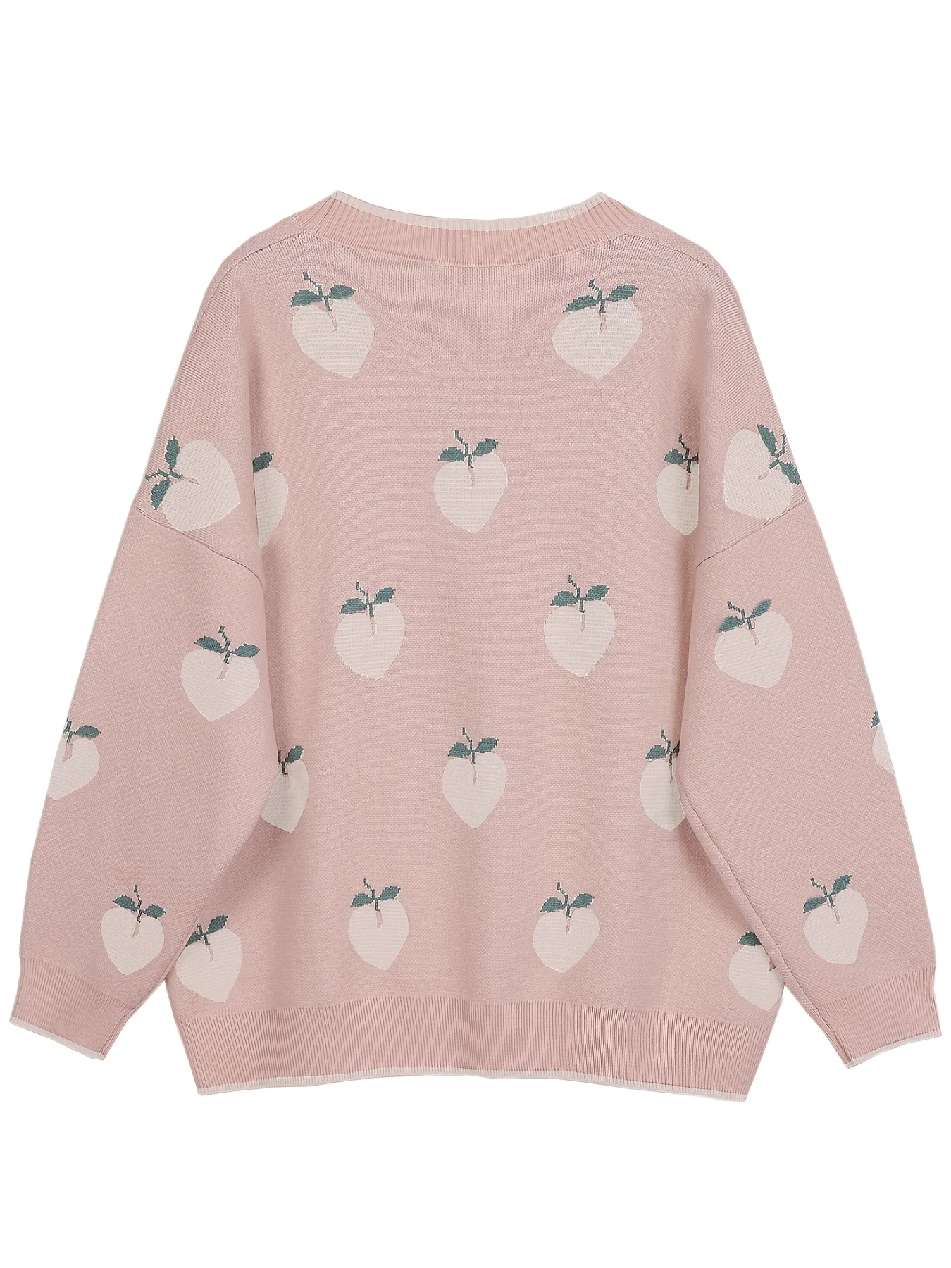 Peach Graphic Knit Cardigan