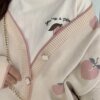 Peach Graphic Knit Cardigan cardigans Outerwear 