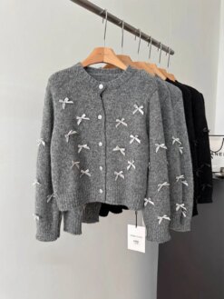 Sweet Bow Sweater Cardigan cardigans Outerwear Sweaters 