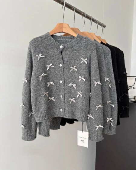 Sweet Bow Sweater Cardigan cardigans Outerwear Sweaters