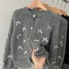 Sweet Bow Sweater Cardigan cardigans Outerwear Sweaters 