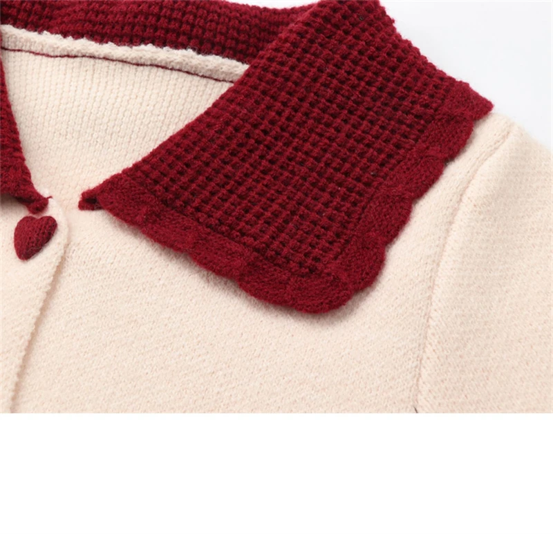 doll collar red sweater