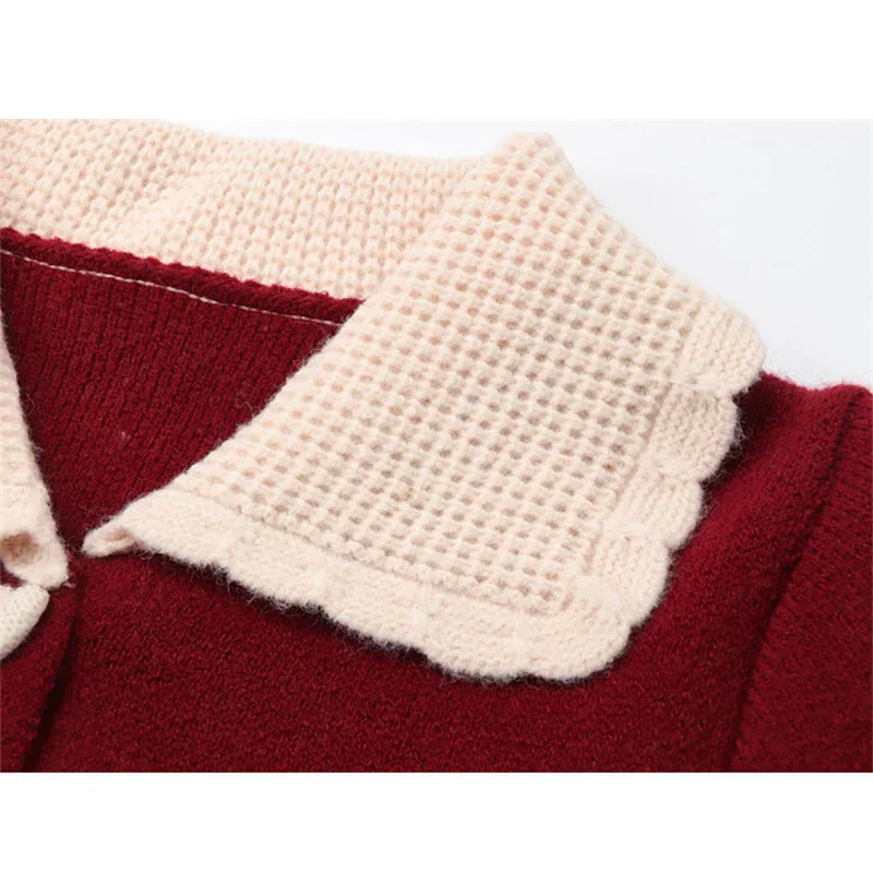 doll collar red sweater