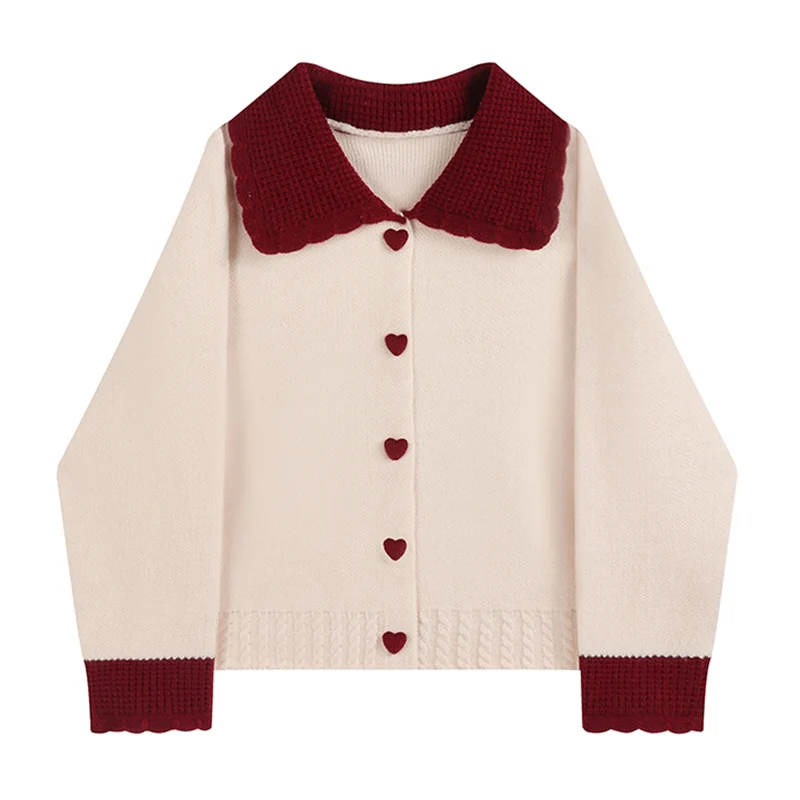 doll collar red sweater