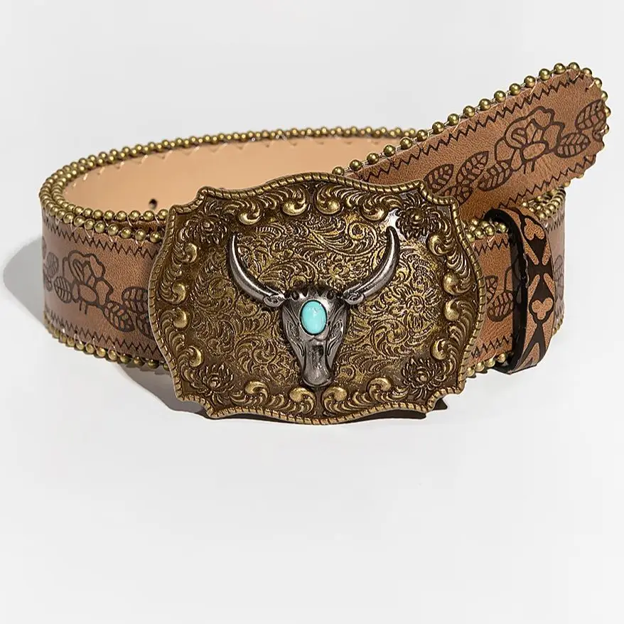 Leopard Carved Gemstone Buckle Leopard Carved Gemstone Buckle