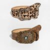 Leopard Carved Gemstone Buckle BELTS ACCESSORIES 