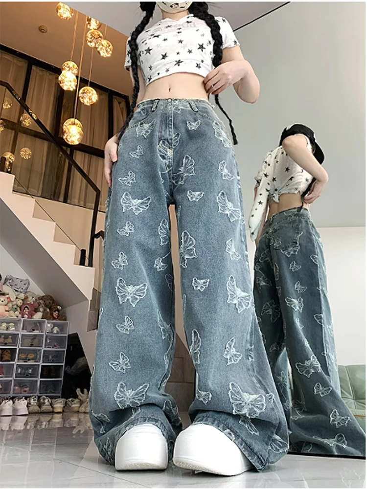 Butterfly Aesthetic Wide Leg Jeans