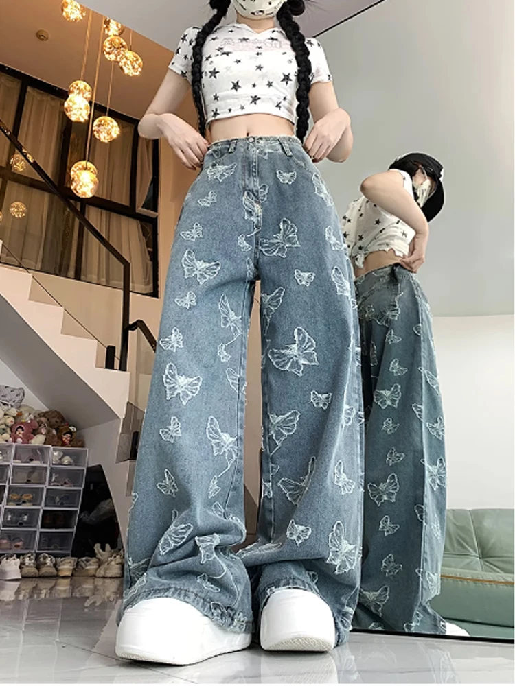 Butterfly Aesthetic Wide Leg Jeans