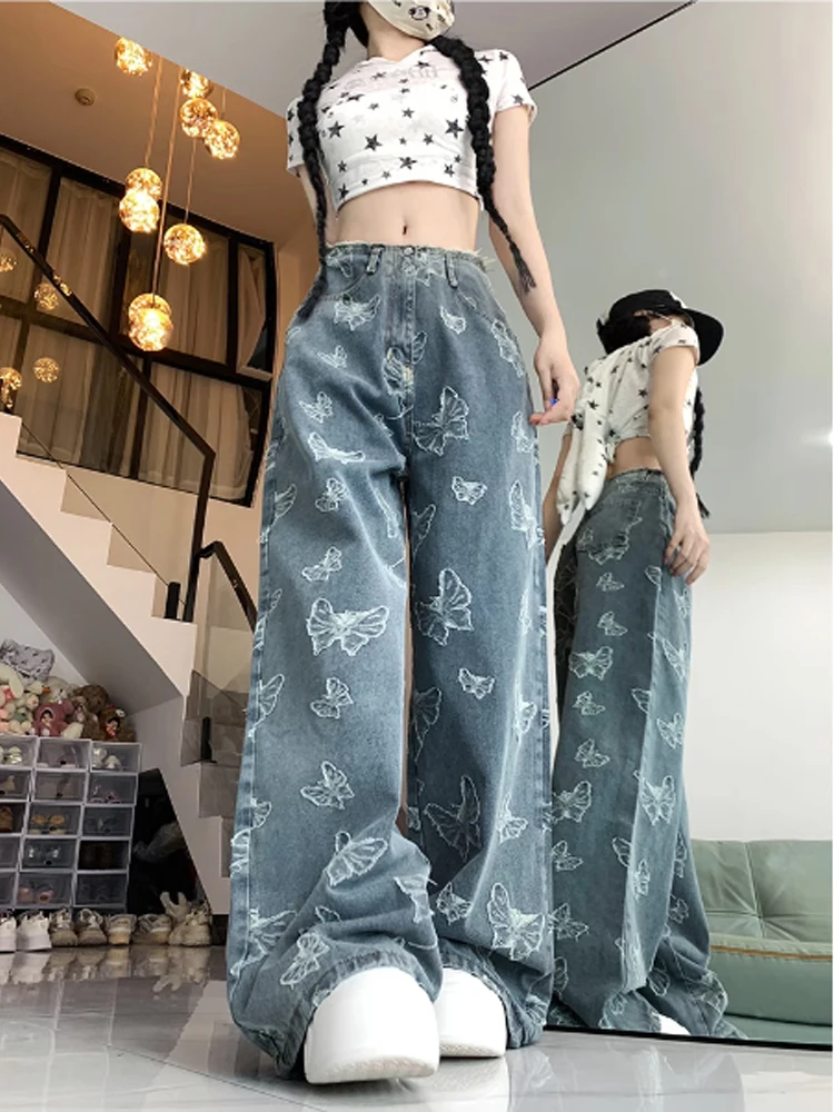 Butterfly Aesthetic Wide Leg Jeans