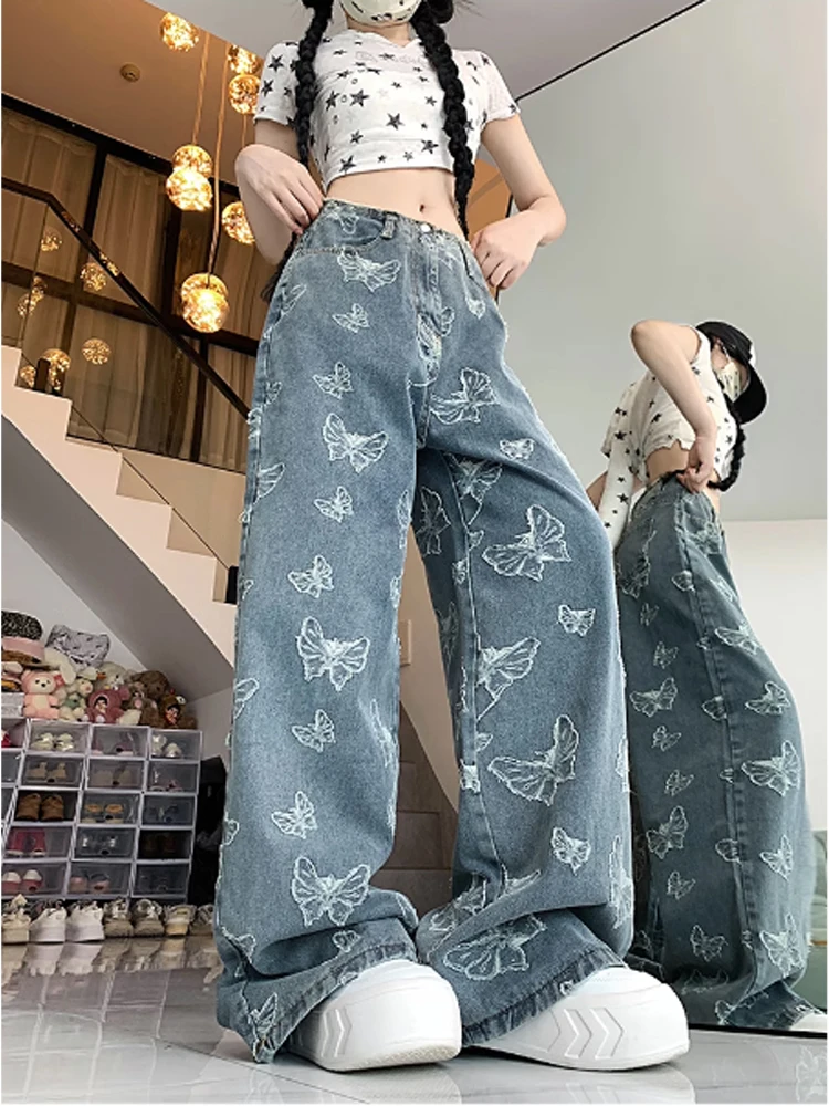 Butterfly Aesthetic Wide Leg Jeans