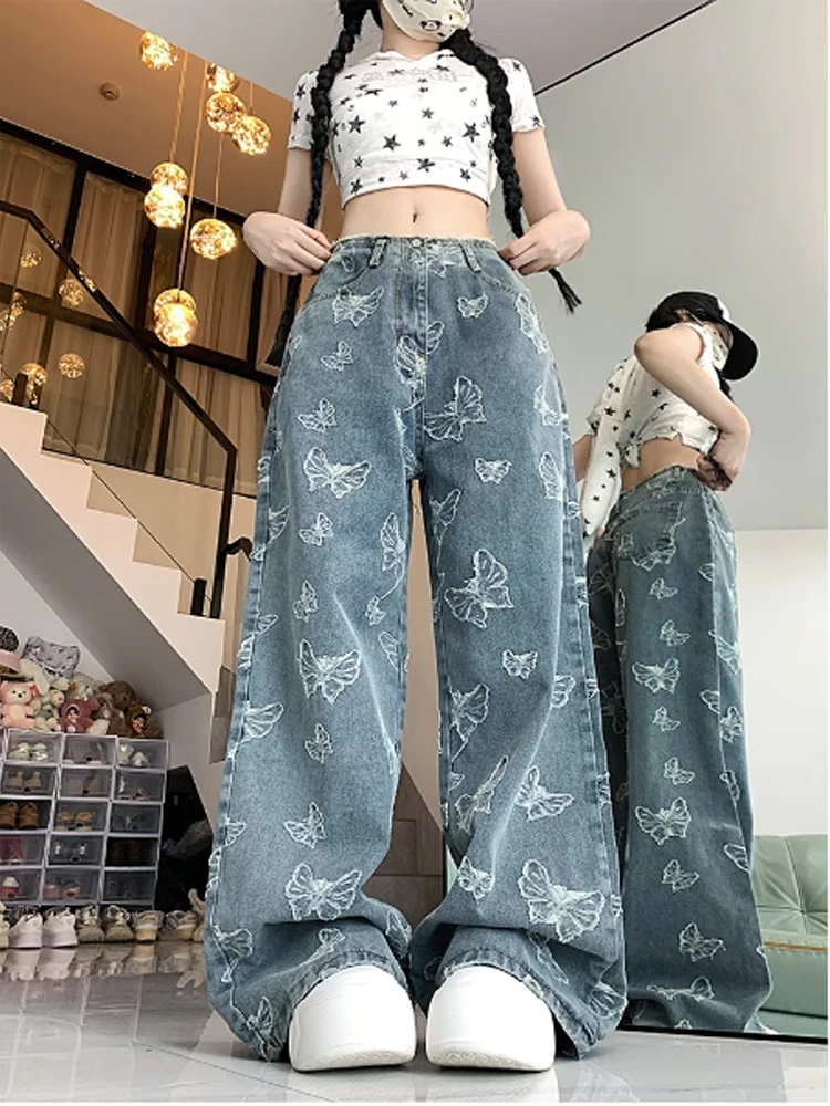 Butterfly Aesthetic Wide Leg Jeans