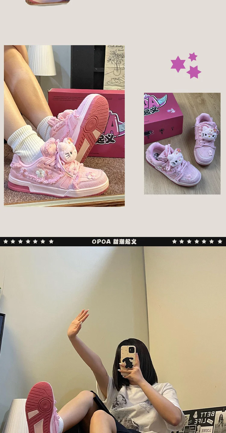 Kitten Denim Punk Sneakers