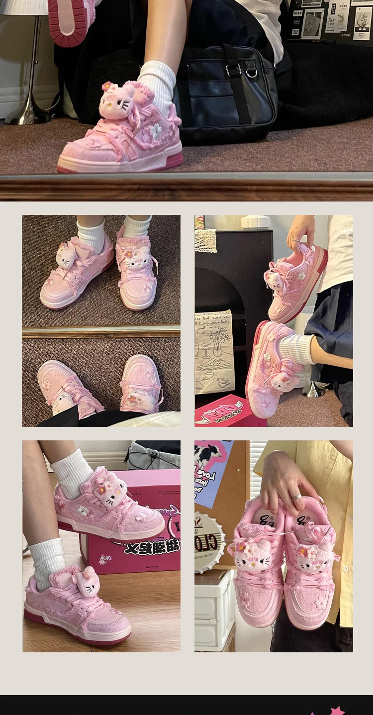 Kitten Denim Punk Sneakers