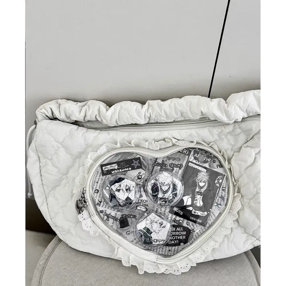 Pleated Love Heart Lolita Jk Ita Bag
