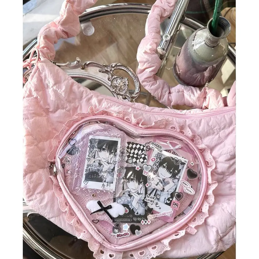 Pleated Love Heart Lolita Jk Ita Bag