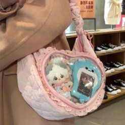 Pleated Love Heart Lolita Jk Ita Bag