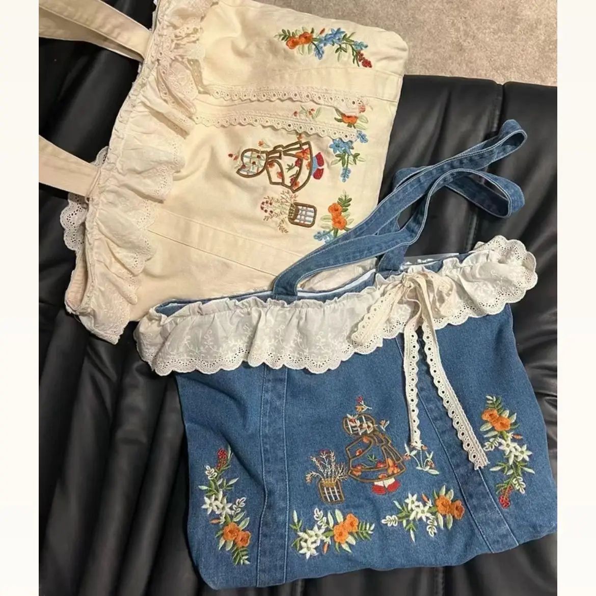 Blue Denim Aesthetic Literary Tote Bag