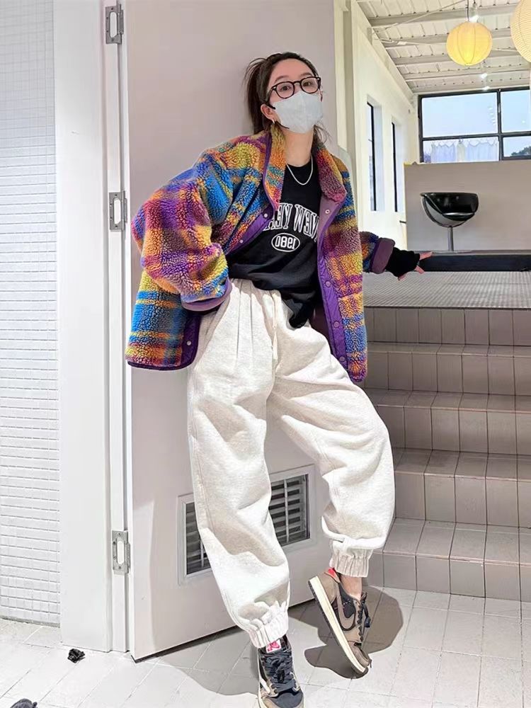 Polar Fleece Plaid Euro-America Style Coat