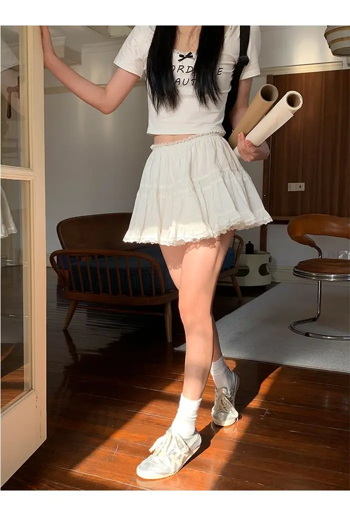 Coquette White Ruffle Mini Skirt