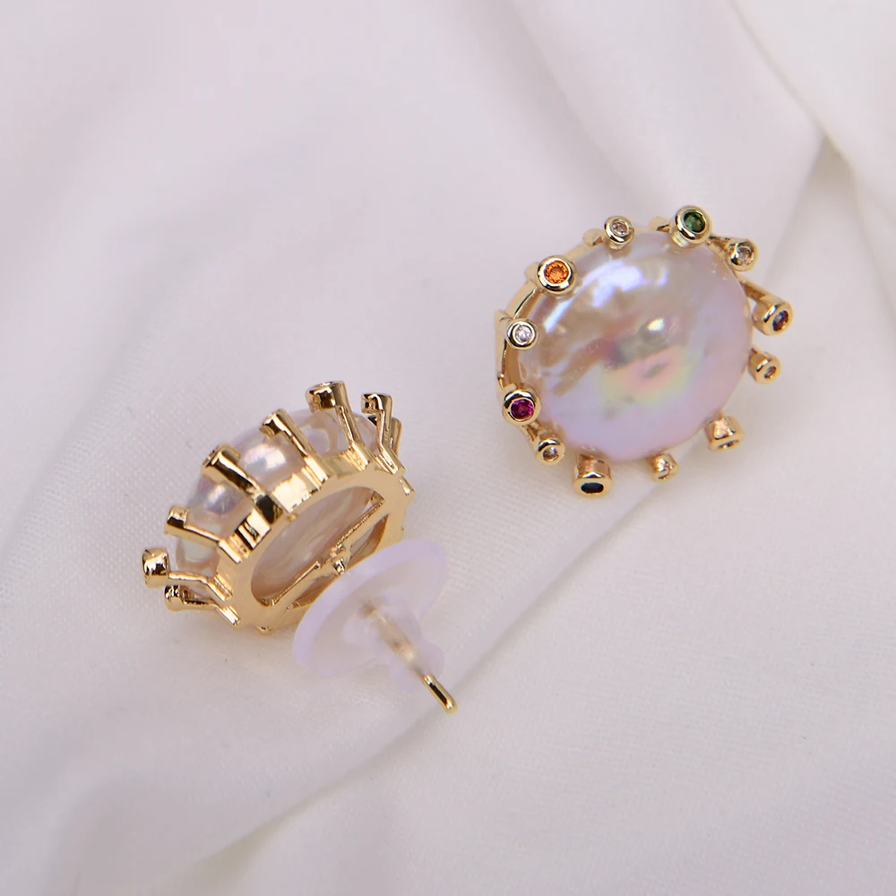 Keshi Pearl Stud Earrings