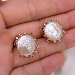 Keshi Pearl Stud Earrings