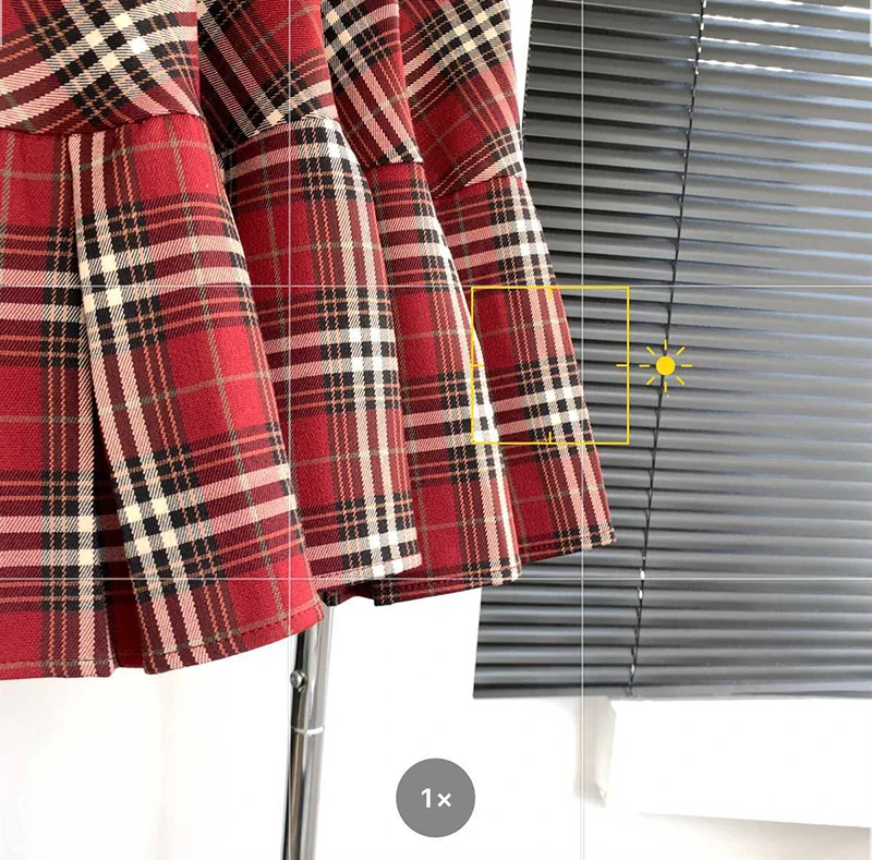 Vintage Red Plaid Pleated Skirt