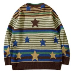 Star Flocking Oversized Knitted Sweater