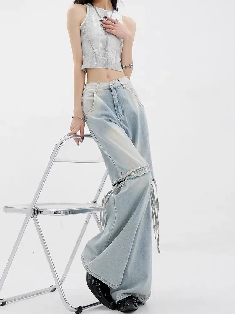 Wide Leg Streetwear Baggy Ripped Trousers