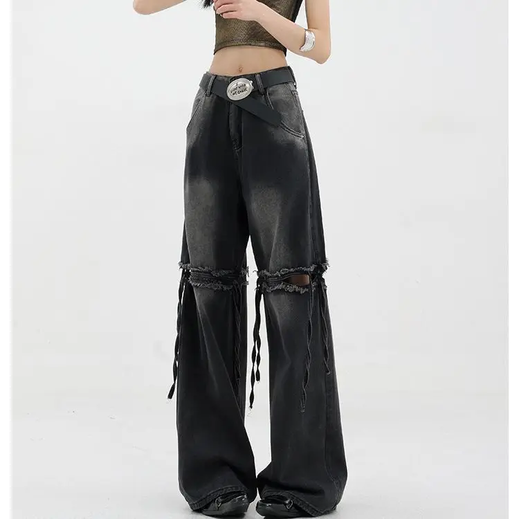 Wide Leg Streetwear Baggy Ripped Trousers