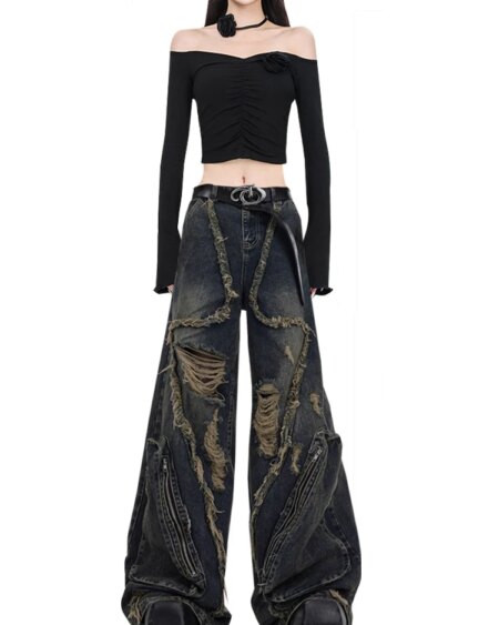 Black Gothic Cargo Jeans