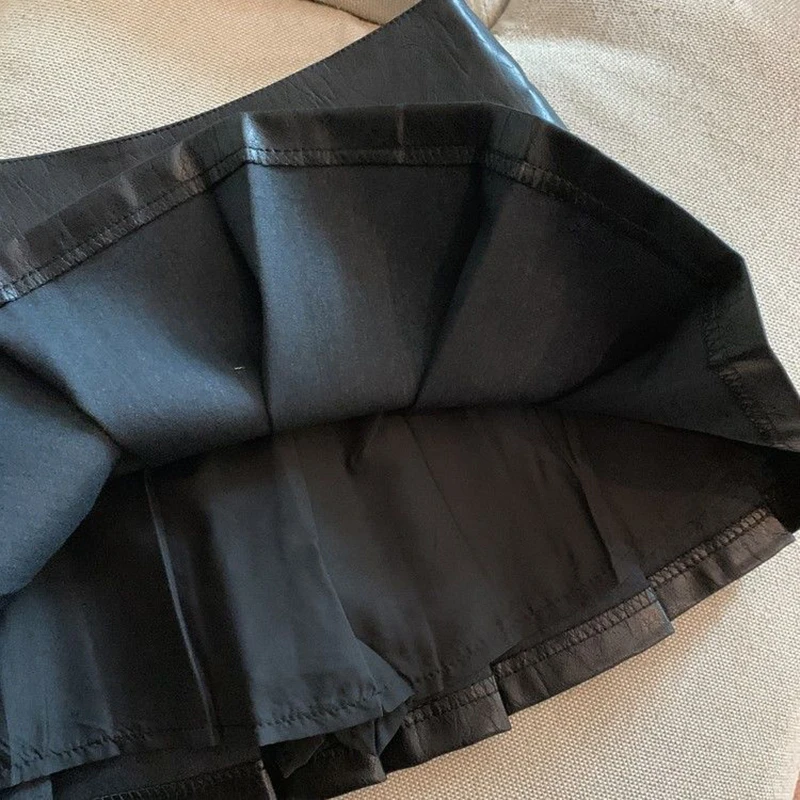 Y2K Pu Leather Mini Skirts
