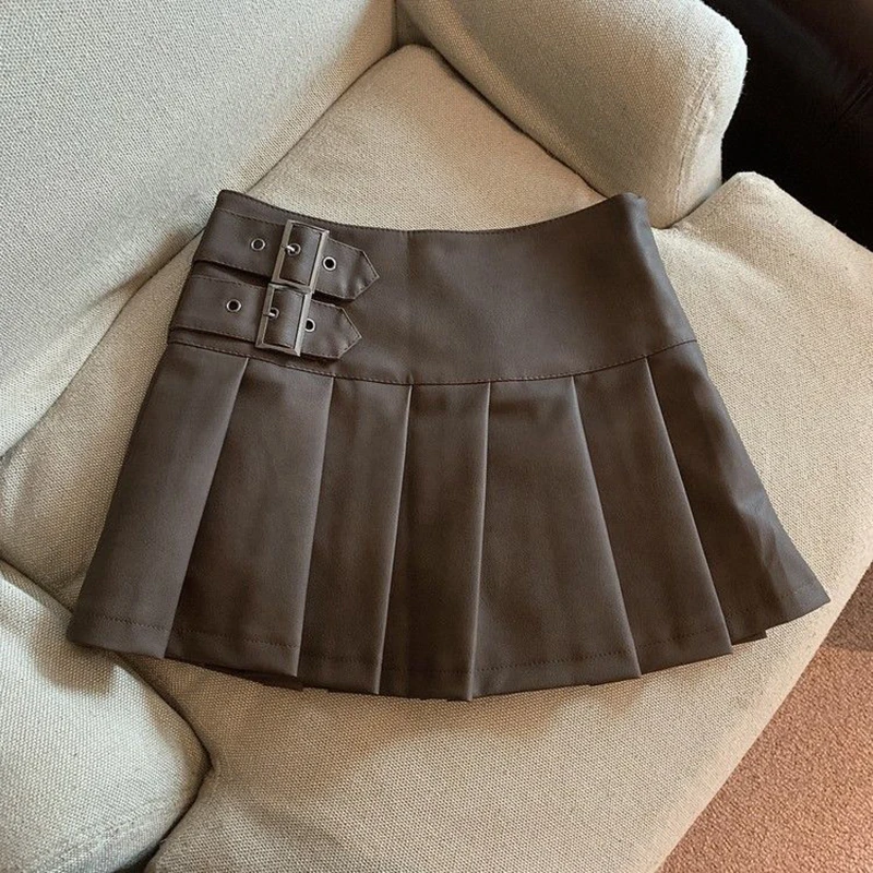 Y2K Pu Leather Mini Skirts