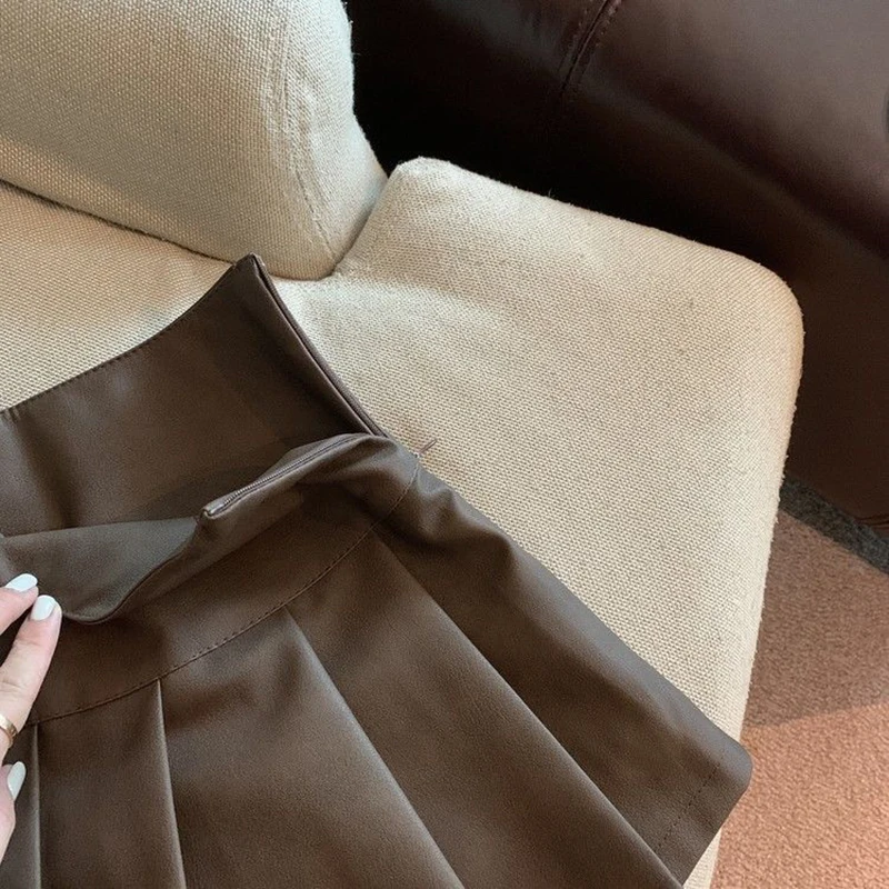 Y2K Pu Leather Mini Skirts