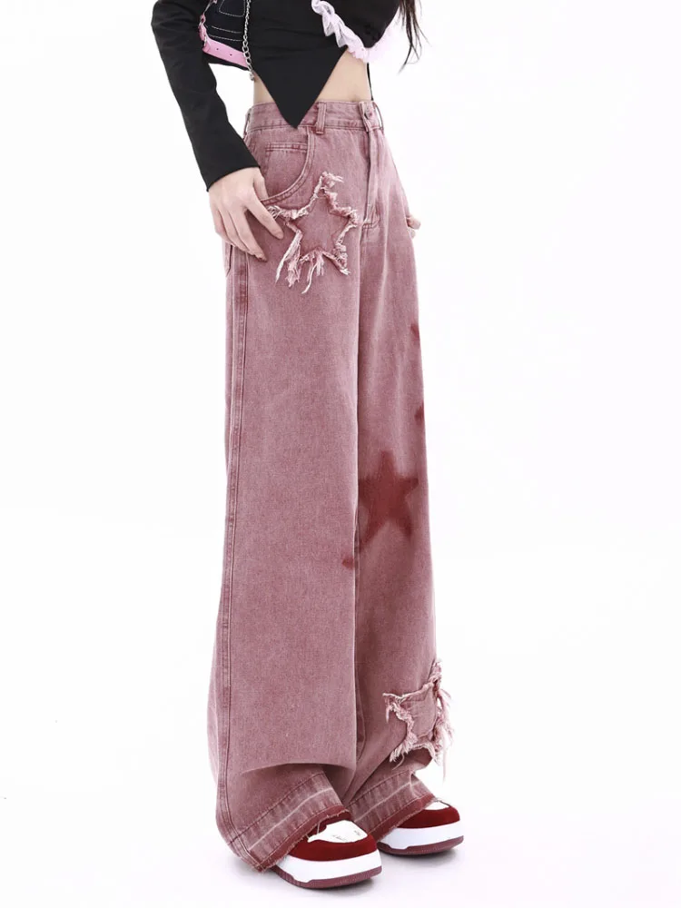 Five-point Star Loose Wide-leg Jeans