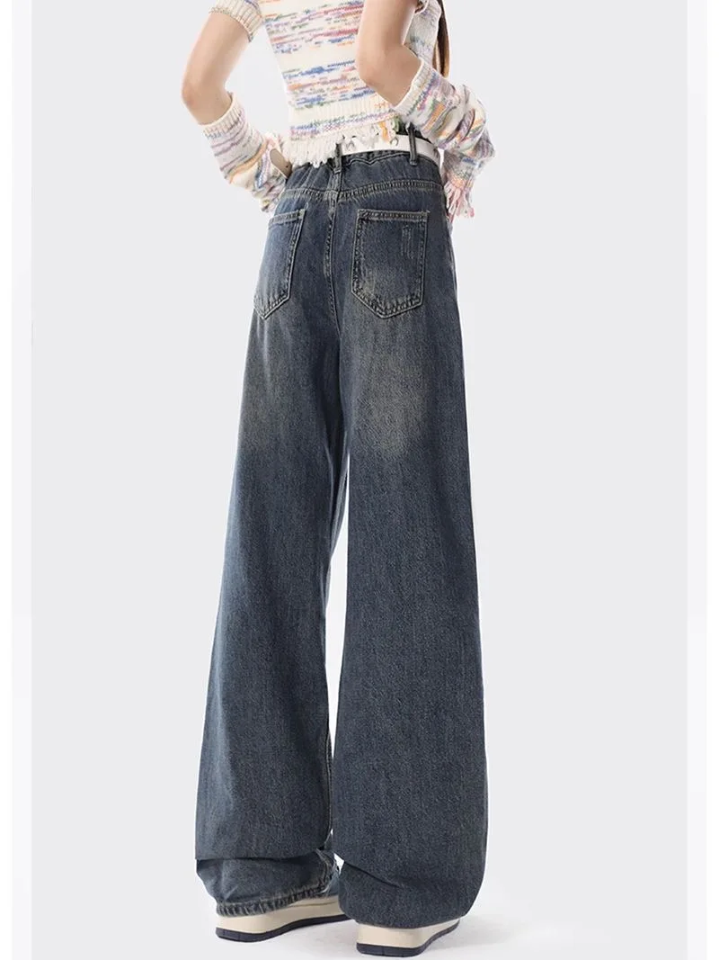 Five-point Star Loose Wide-leg Jeans