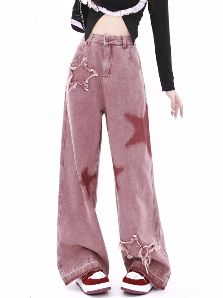 Five-point Star Loose Wide-leg Jeans