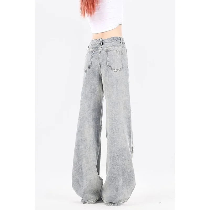 Five-point Star Loose Wide-leg Jeans