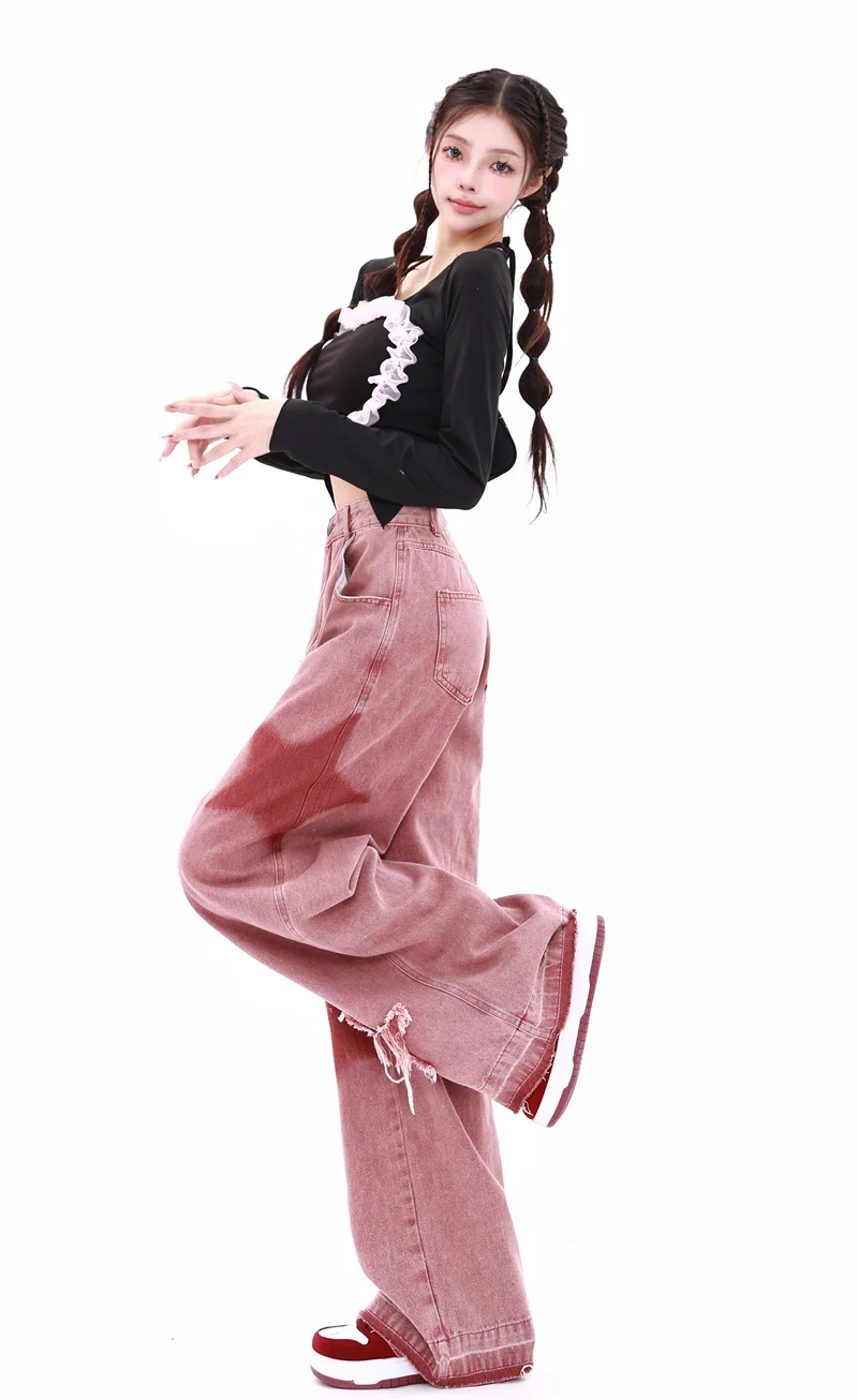 Five-point Star Loose Wide-leg Jeans