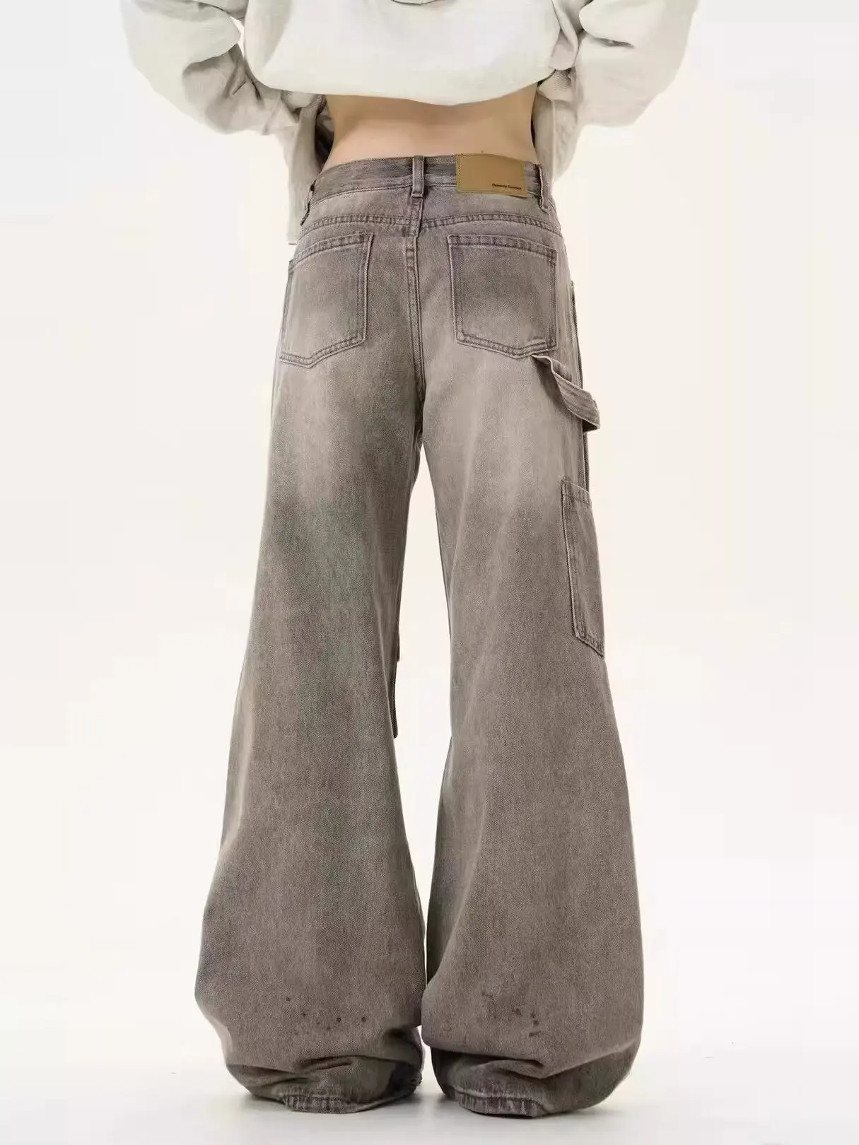 Women's Grey Baggy Jeans