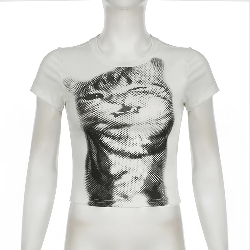 Cate Print Slim-fitting Tees