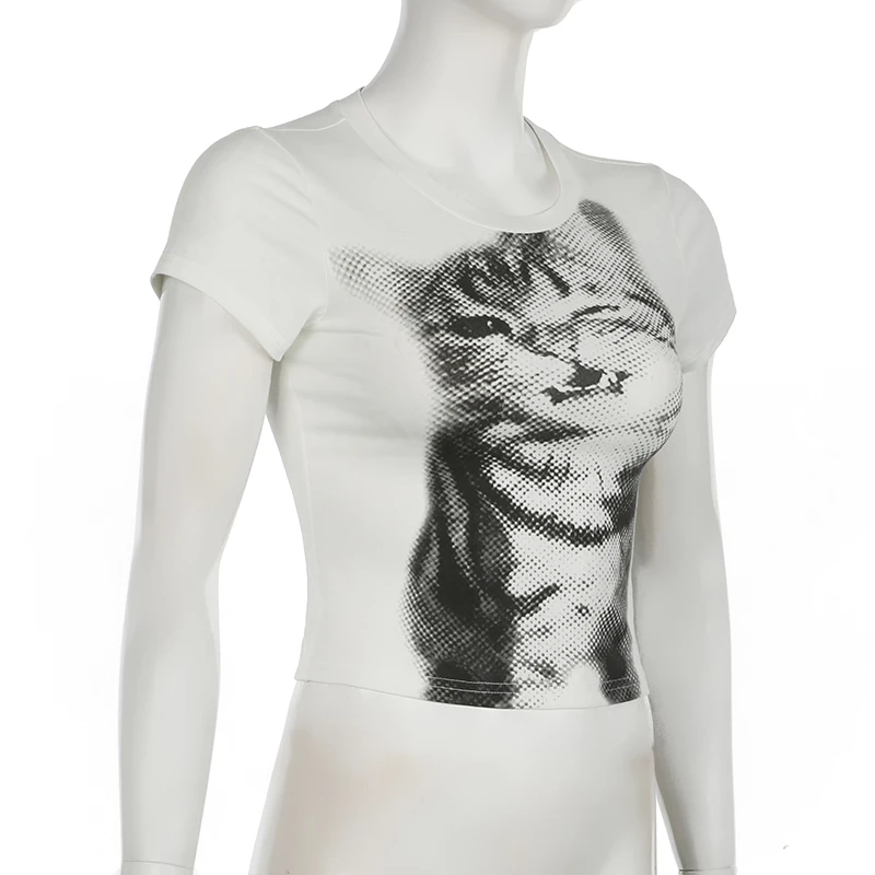 Cate Print Slim-fitting Tees