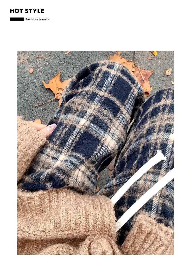 Vintage Warm Red Plaid Pants
