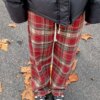 Vintage Warm Red Plaid Pants
