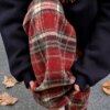 Vintage Warm Red Plaid Pants