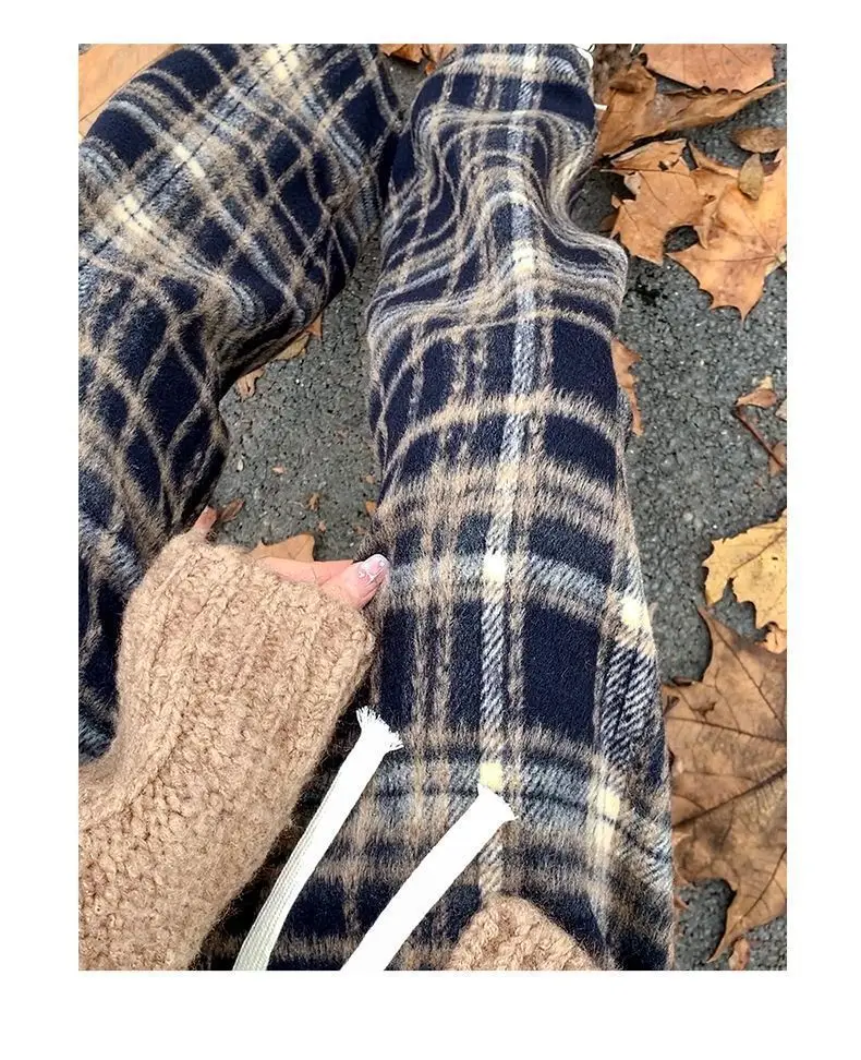 Vintage Warm Red Plaid Pants