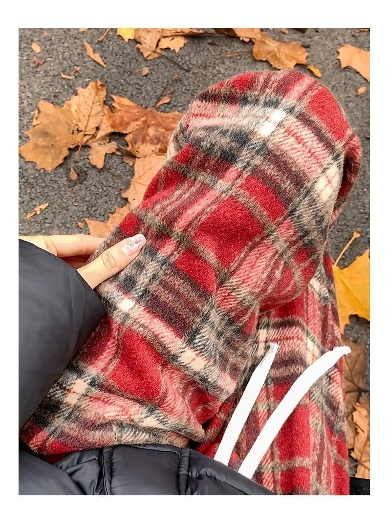 Vintage Warm Red Plaid Pants