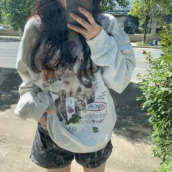 Milk Cat Printed Sweatshirt